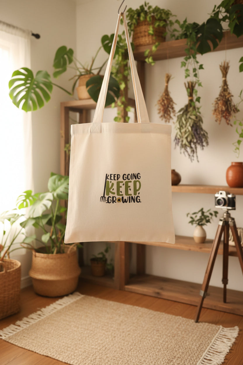 Reusable Lunch Tote "keep going" 8x8in
